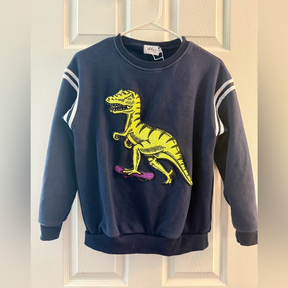 Lola + The Boys Navy Dinosaur Sweatshirt Size 14